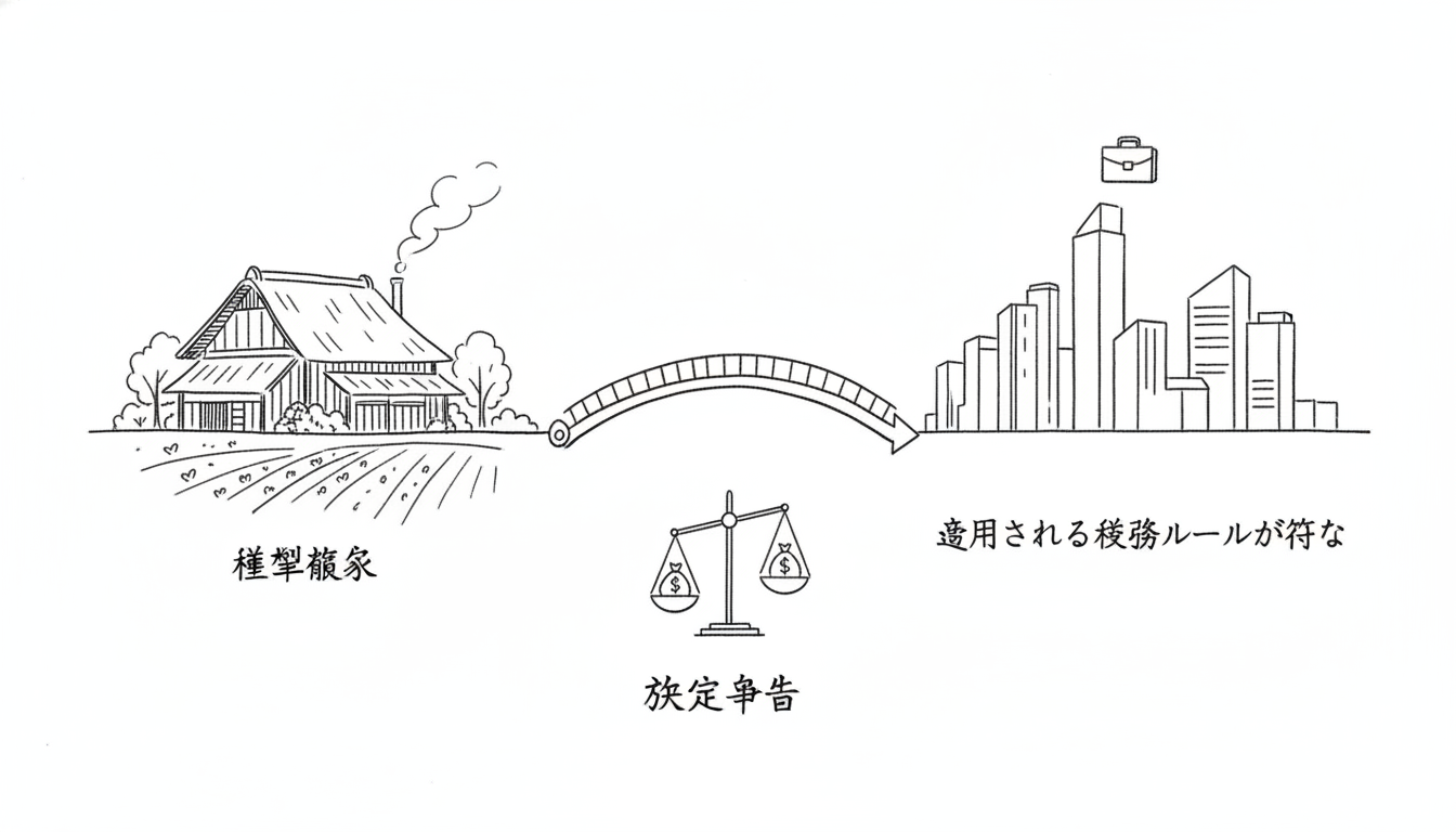 本業の所得形態によって適用される税務ルールが異なるため